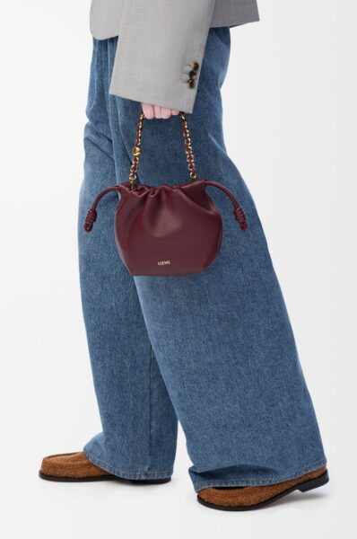 Сумка Loewe Flamenco Бордовая N