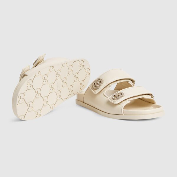 Шлепанцы Gucci Double G Кремовые F