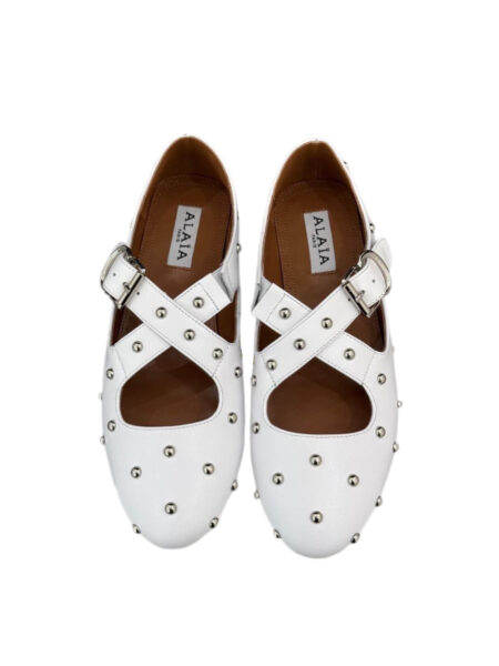 Балетки Alaia Criss Cross Белые F