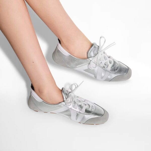 Кеды Louis Vuitton Lv Sneakerina Серебряные F