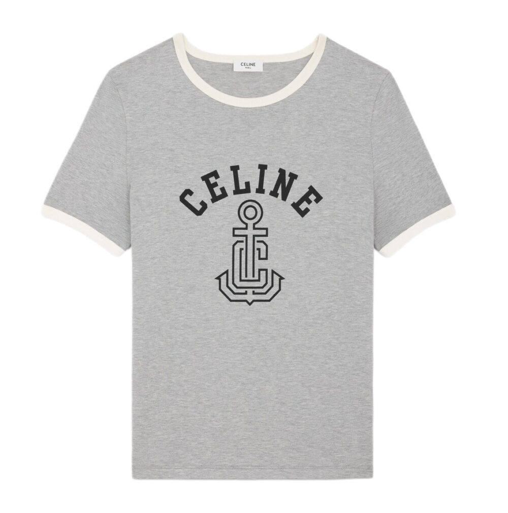Футболка Celine Anchor Светло серая F