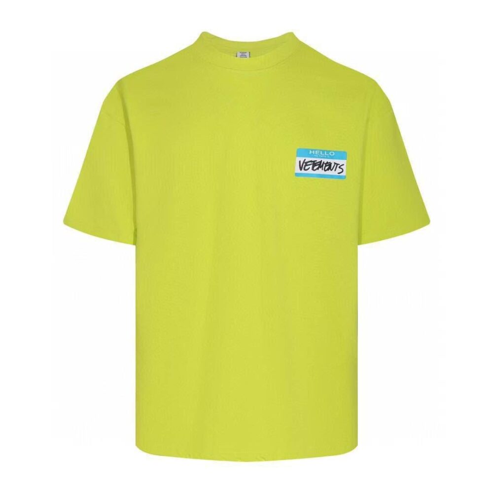 Футболка Vetements My Name Is Салатовая F