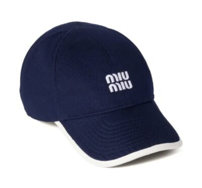 Бейсболка Miu Miu Drill Темно синяя M