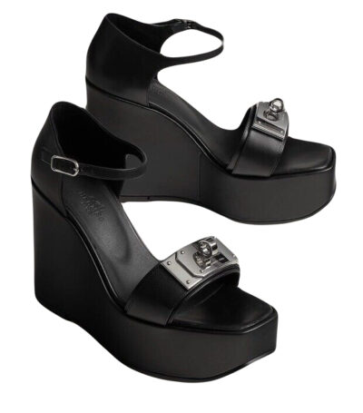 Босоножки Hermes Hilda Platform Kelly Коричневые F