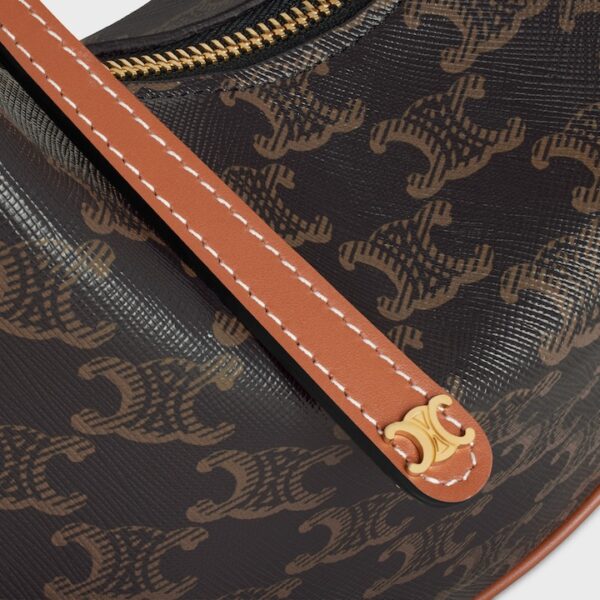 Сумка Celine Teen Lulu In Triomphe Canvas Темно коричневая N
