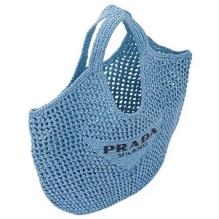 Сумка Prada Raffia Голубая N
