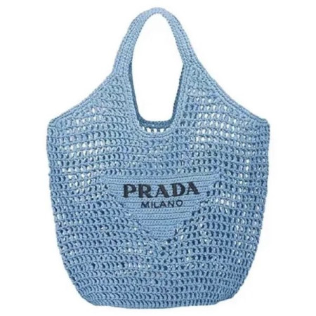 Сумка Prada Raffia Голубая N