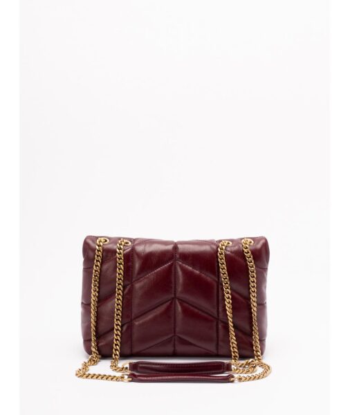 Сумка Saint Laurent Puffer Loulou Small Бордовая N