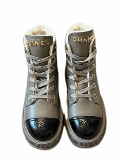 Ботинки Chanel Серые F