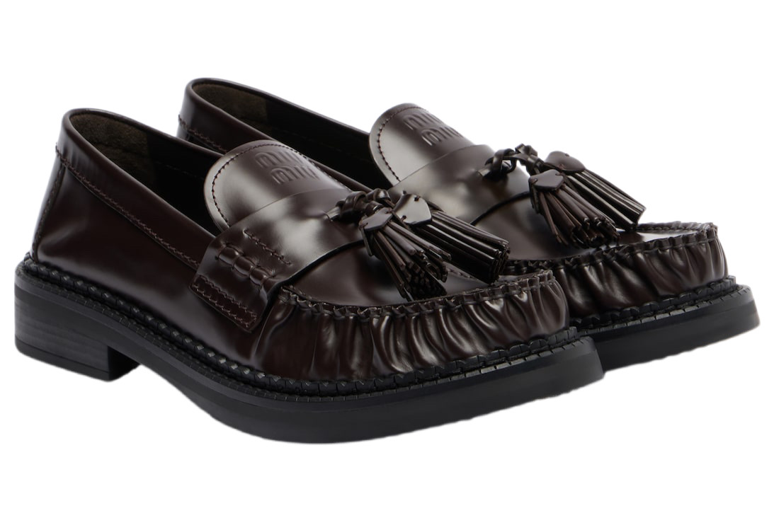 Лоферы Miu Miu Miu Miu Темно коричневые F