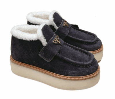 Лоферы Prada Suede Темно серые F