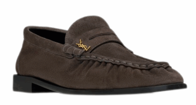 Лоферы Saint Laurent Le Loafer Темно коричневые F
