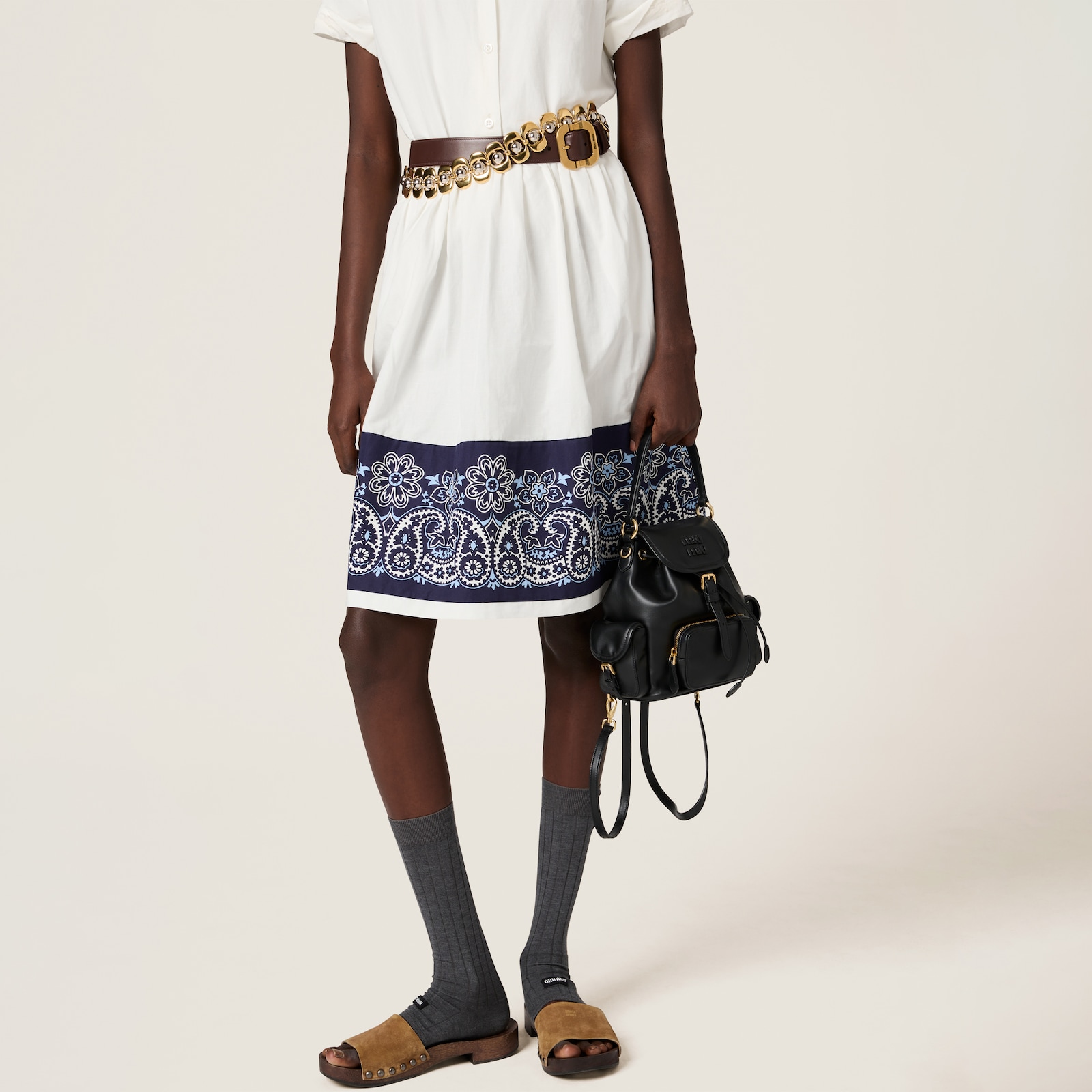 Рюкзак Miu Miu Miu Miu Черный N