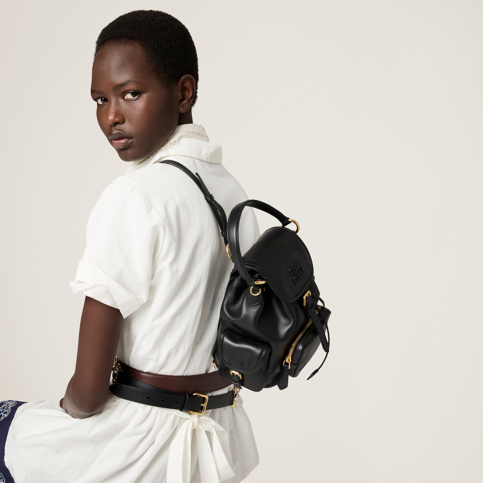 Рюкзак Miu Miu Miu Miu Черный N