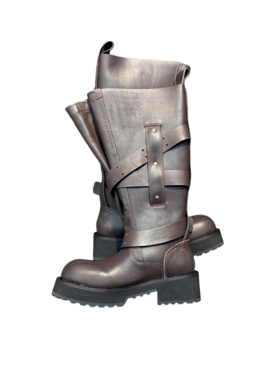 Сапоги Balenciaga Venom Темно коричневые F