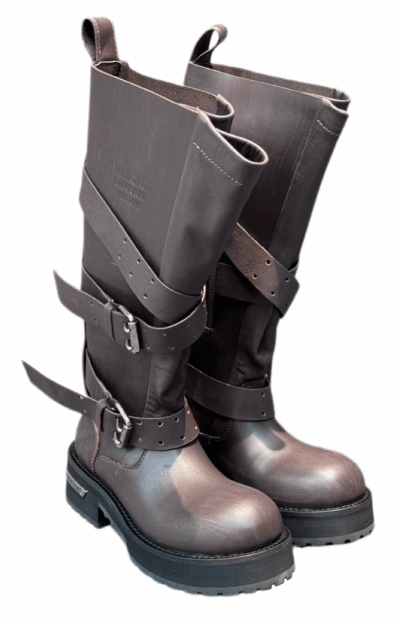 Сапоги Balenciaga Venom Темно коричневые F