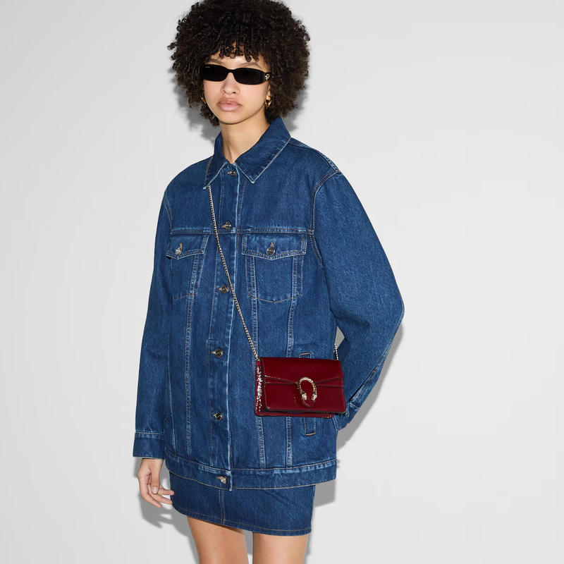 Сумка Gucci Dionysus Gg Super Mini Бордовая N