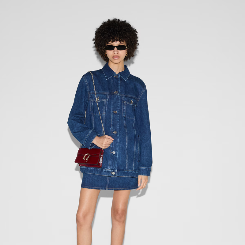 Сумка Gucci Dionysus Gg Super Mini Бордовая N