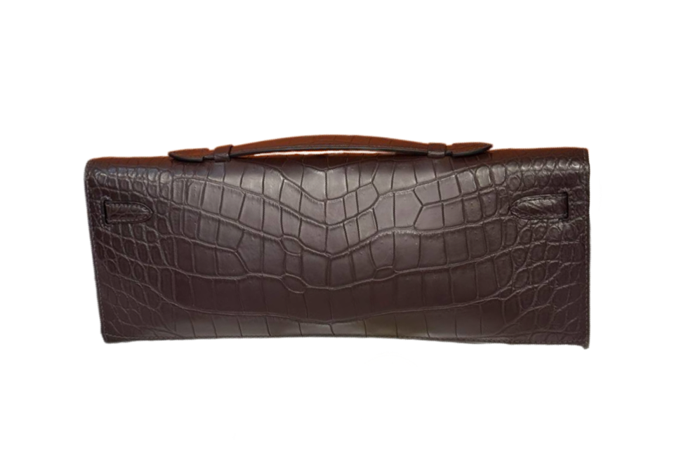 Сумка Hermes Kelly Cut Темно коричневая N