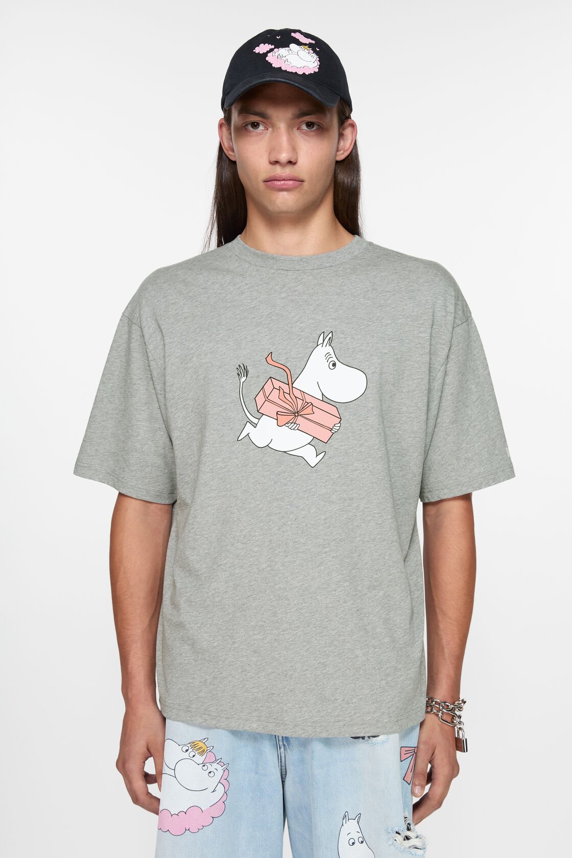 Футболка Acne Studios X Moomin Серая F