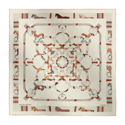 Шарф Hermes Eperon D Кремовый F