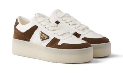 Кроссовки Prada Downtown Bold Коричневые F