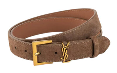 Ремень Saint Laurent Cassandre Коричнево бежевый N