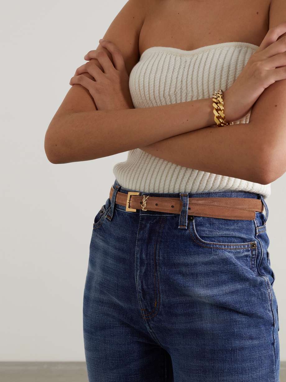 Ремень Saint Laurent Cassandre Коричневый N