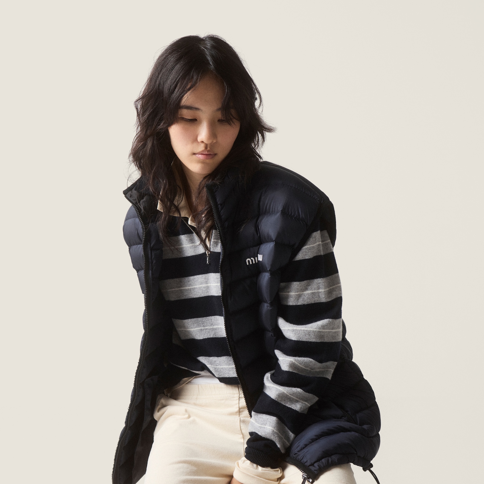 Свитшот Miu Miu Miu Miu Серый F