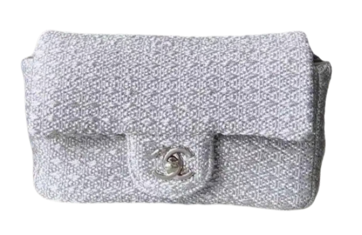 Сумка Chanel Lurex Ground Control Pluto Glitter Flap Серая N