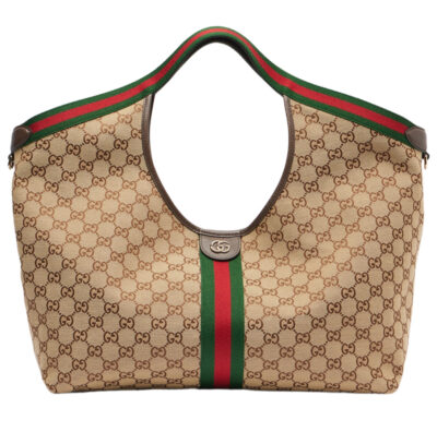 Сумка Gucci Giglio Gg Canvas Large Коричнево бежевая N