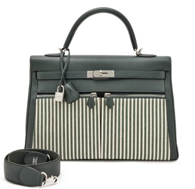 Сумка Hermes Kelly Lakis Зеленая N
