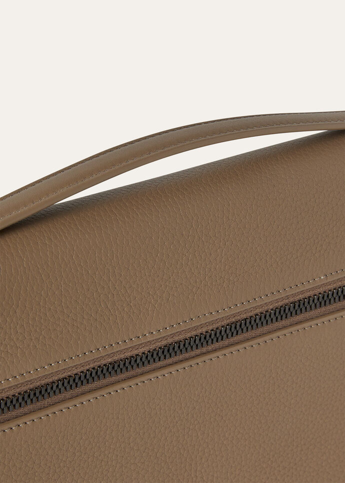 Сумка Loro Piana Extra Pouch L Коричнево бежевая N