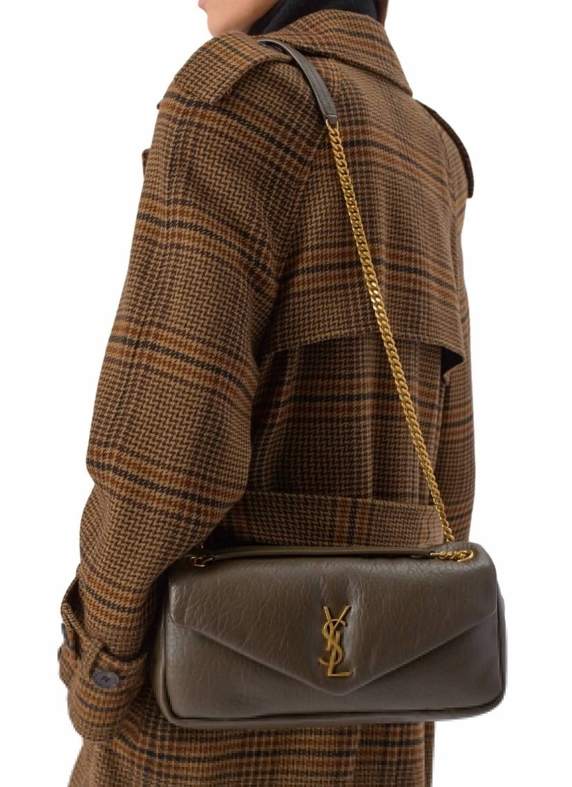 Сумка Saint Laurent Calypso Medium Темно зеленая N