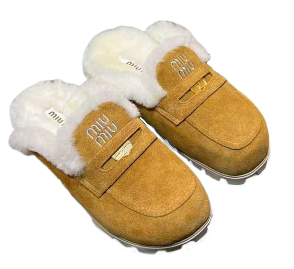 Тапочки Miu Miu Ul Коричневые F