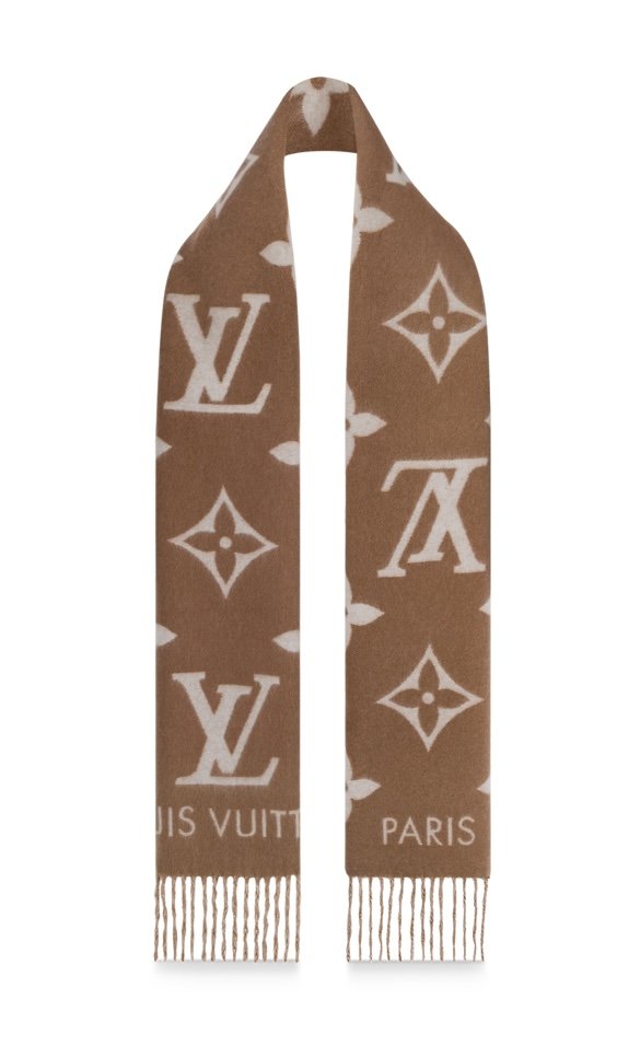 Шарф Louis Vuitton Reykjavik Коричнево бежевый F