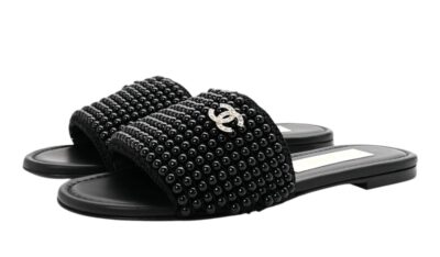 Сандали Chanel Pearl Crystal Cc Черные F