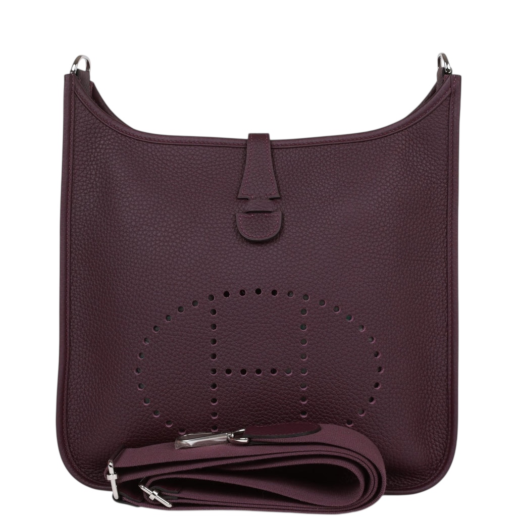 Сумка Hermes Evelyne Бордовая N