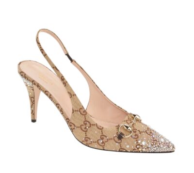 Туфли Gucci Horsebit Gg Бежевые F