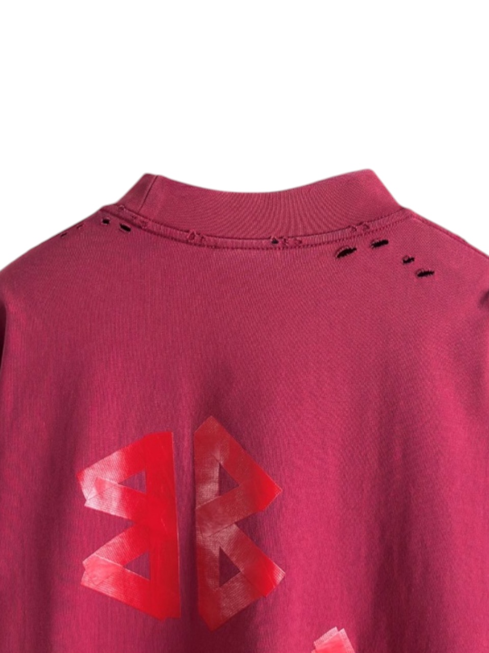 Футболка Balenciaga Tape Type Tee Бордовая F