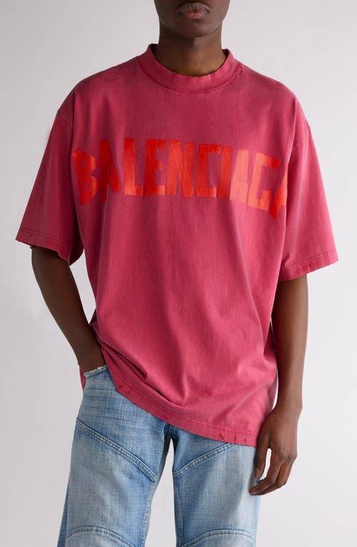 Футболка Balenciaga Tape Type Tee Бордовая F