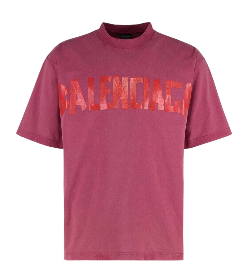 Футболка Balenciaga Tape Type Tee Бордовая F