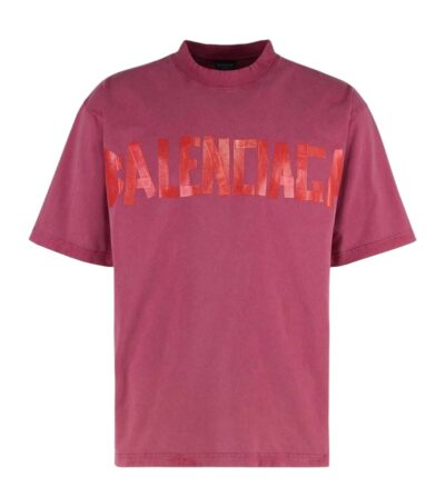 Футболка Balenciaga Tape Type Tee Бордовая M