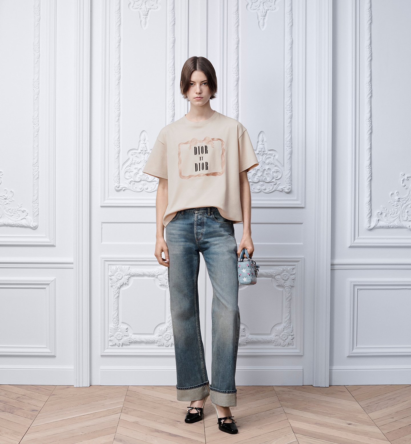 Футболка Dior By Бежевая F