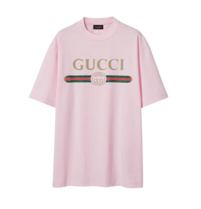 Футболка Gucci La Famiglia Светло розовая F