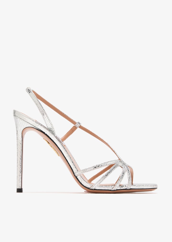 Босоножки Aquazzura Talk To Me Серебряные F