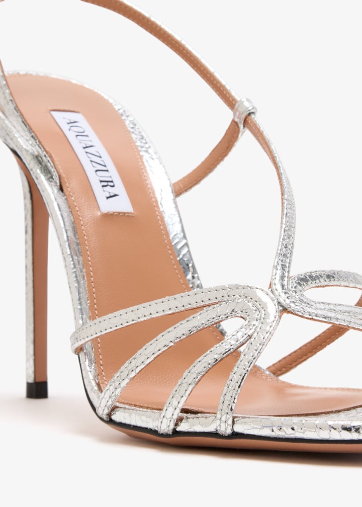 Босоножки Aquazzura Talk To Me Серебряные F