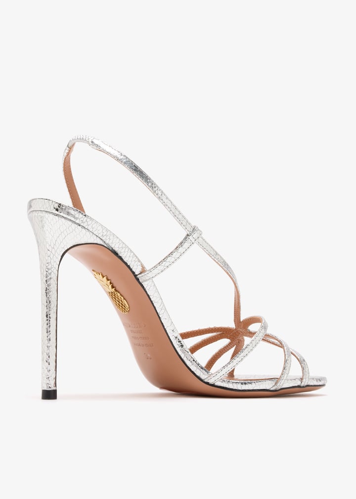 Босоножки Aquazzura Talk To Me Серебряные F