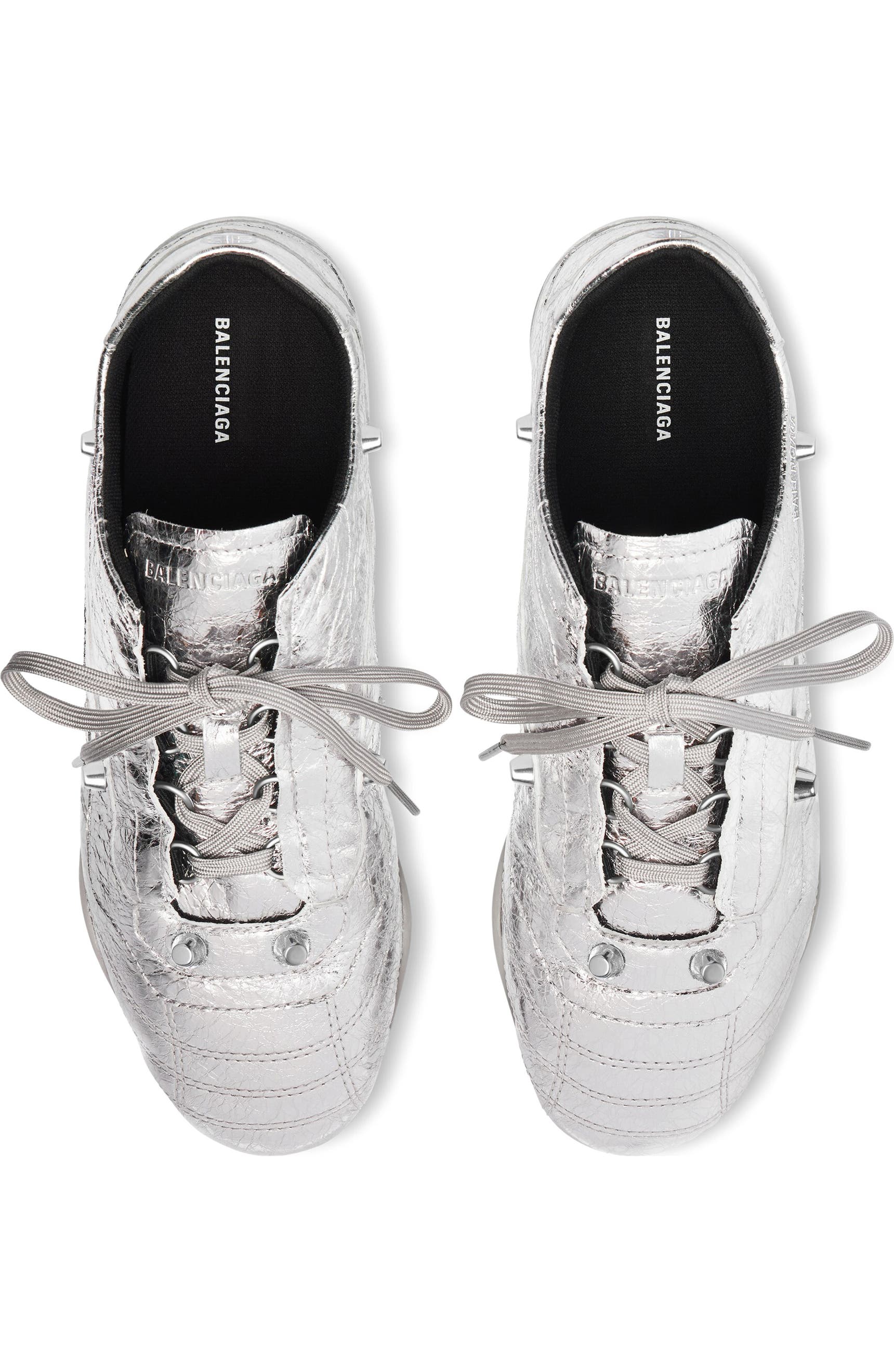 Кроссовки Balenciaga City Metallic Серебряные F