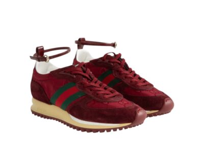 Кроссовки Gucci Re motion Бордовые F